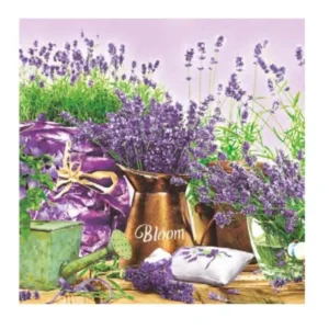 Blooming Lavender Cream Luncheon Paper Napkins