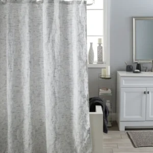 Damask Fabric Shower Curtain Grey 70"x72"