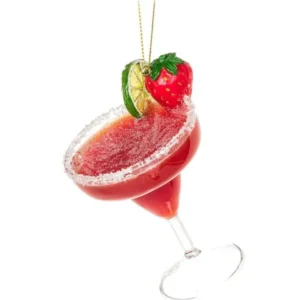 Strawberry Margarita Cocktail Ornament 4"