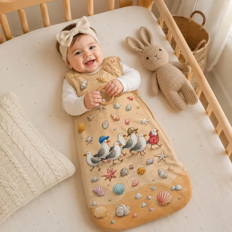 Seashell Seagull Parade Bamboo Sleep Bag