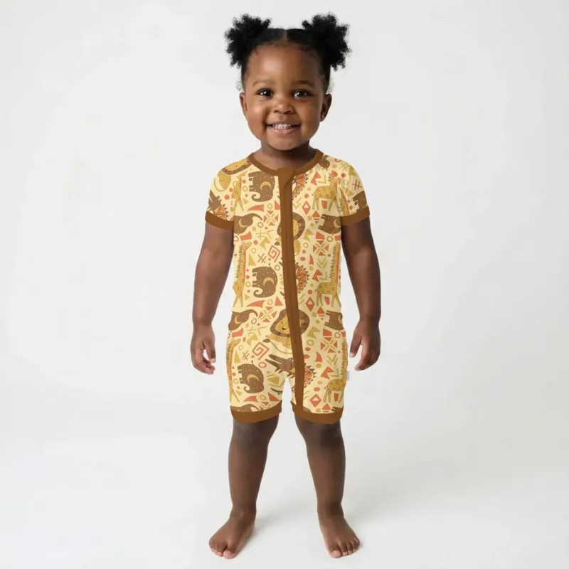 African Animals Spirit Bamboo Shorty Zippy