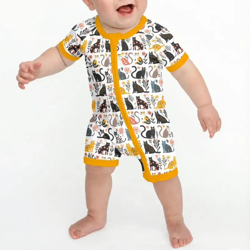 Botanical Cats Bamboo Shorty Zippy