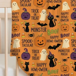 Spooky Paw Cuddles Bamboo Blanket