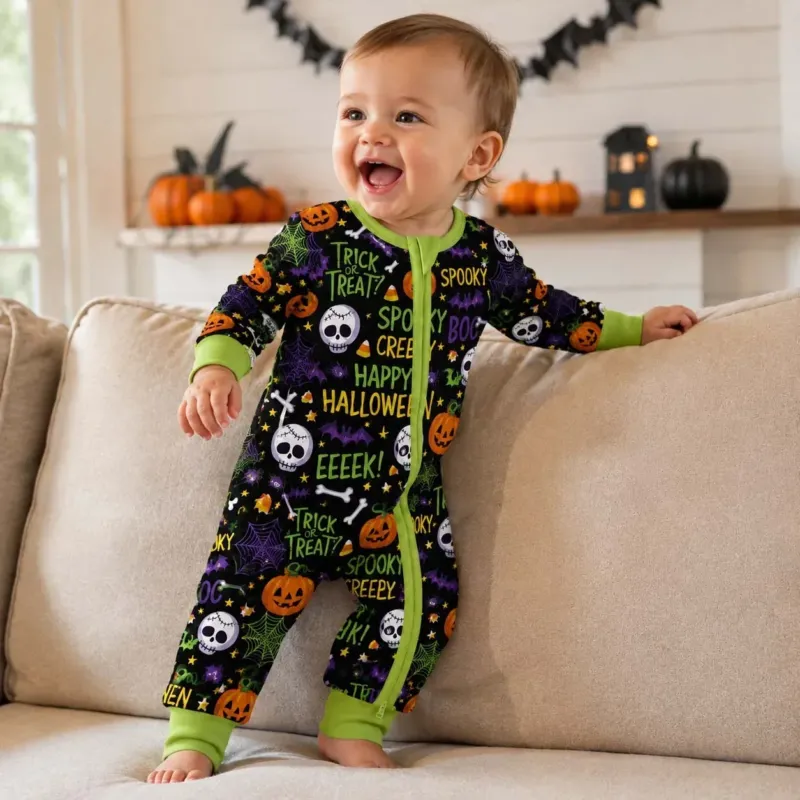 Spooky Halloween Typography Bamboo Convertible Zippy