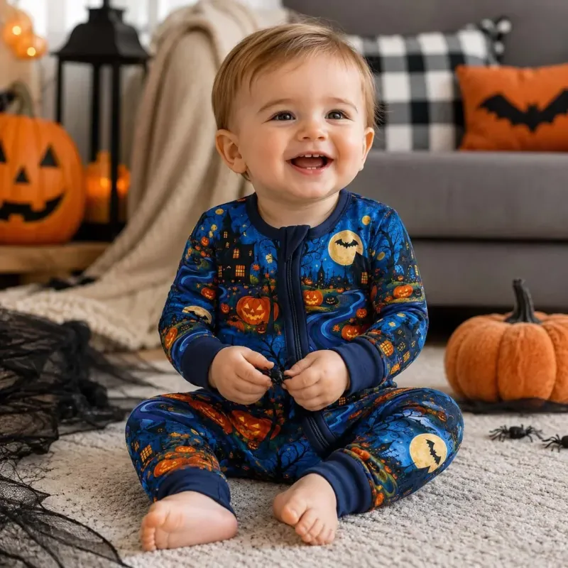 Spooky Pumpkin Garden Bamboo Convertible Zippy