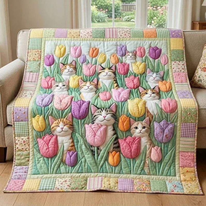Sunny Garden Paws Bamboo Quilt Blanket