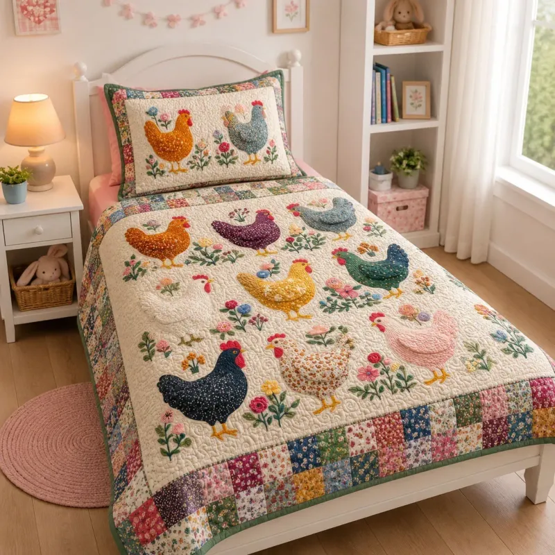 Sunny Chicks Bamboo Quilt Bedding Set