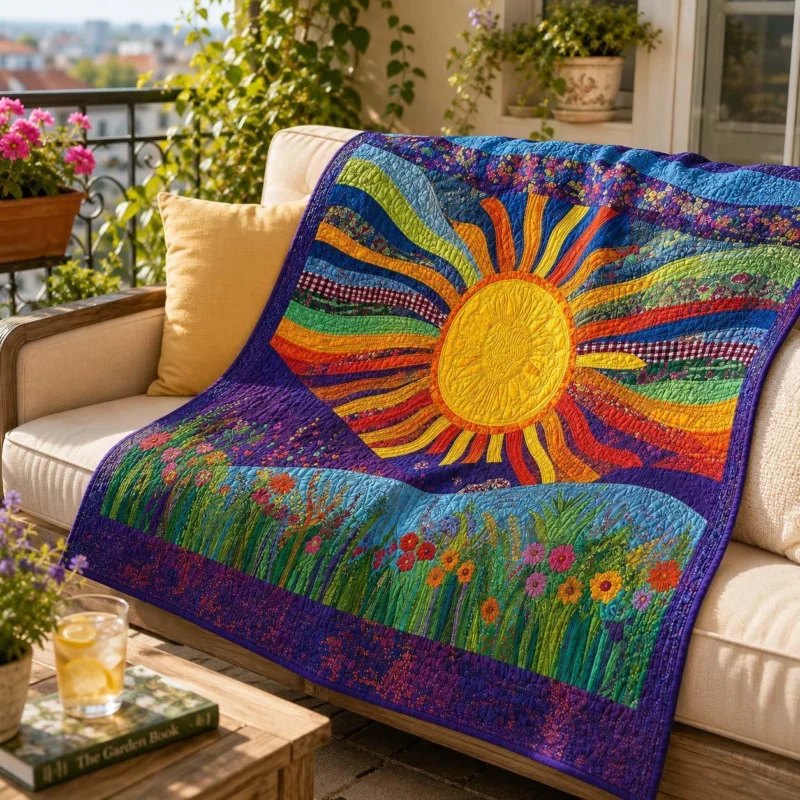 Sunset Glow Bamboo Quilt Blanket