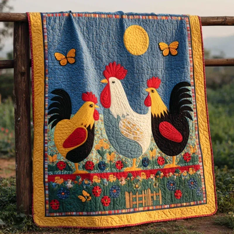 Sunset Hen Bamboo Quilt Blanket
