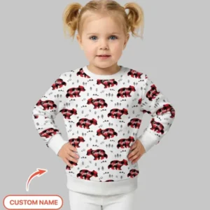 Custom Name Family Bear Matching Bamboo Crewneck Sweatshirt