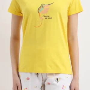 Pyjashort Femme Jaune 1