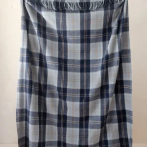 Recycled Wool Blanket in Bannockbane Silver Tartan - TBCo