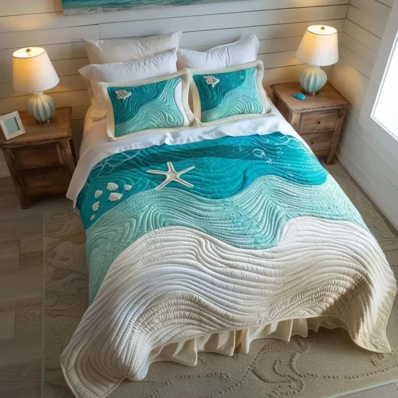Tidal Breeze Bamboo Quilt Bedding Set