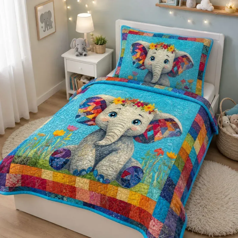 Tiny Trunk Bamboo Quilt Bedding Set