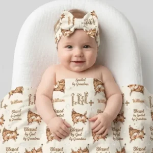 Custom Name Blessed By God Spoiled By Grandma Headband