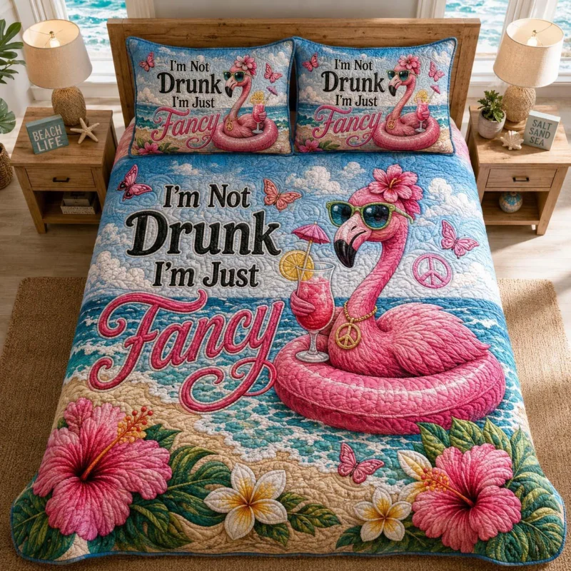 Tropical Flamingo Dreams Bamboo Quilt Bedding Set