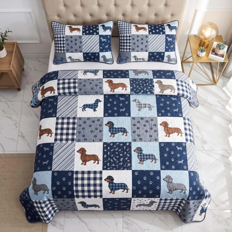 Weenie Vibes Bamboo Quilt Bedding Set