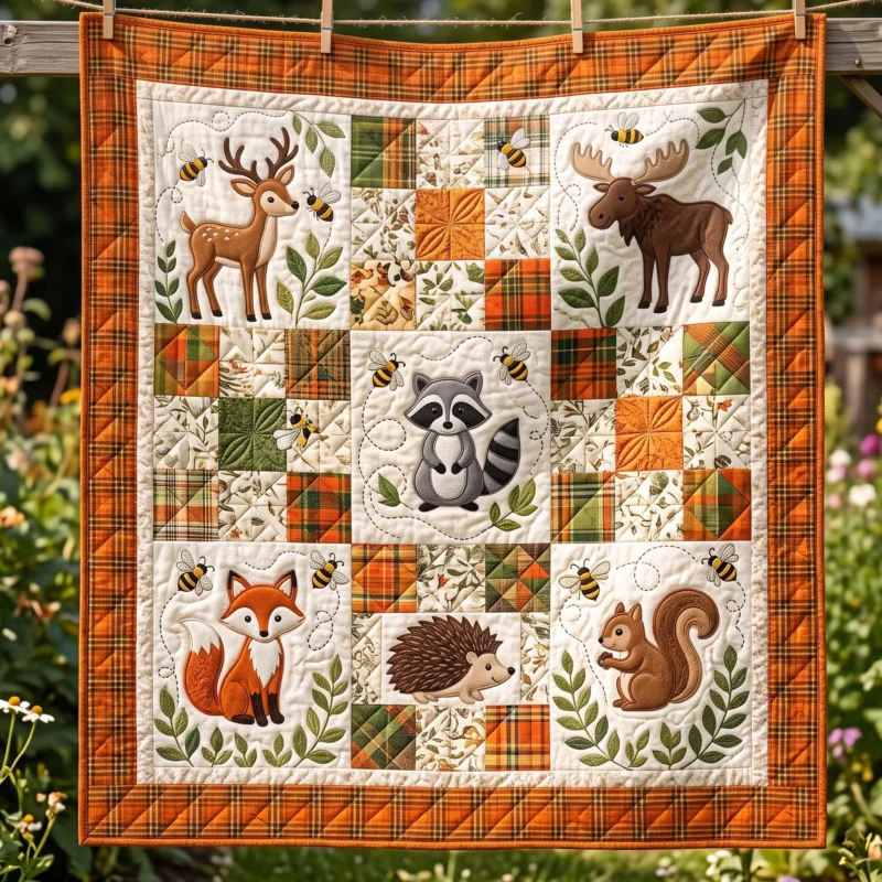 Woodland Nature Magic Bamboo Quilt Blanket