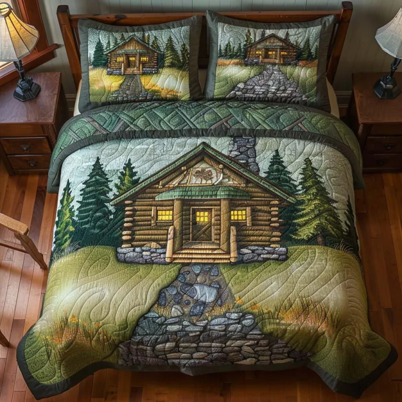 Woodland Retreat Cabin Bamboo Quilt Bedding Set