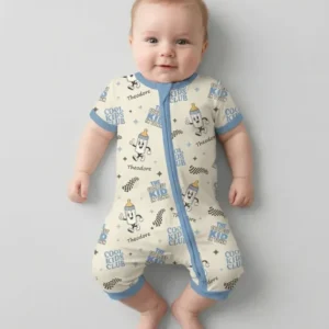 Custom Name Cool Club Daddy & Me Matching Bamboo Shorty Zippy