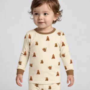 Woodland Campfire Crew Bamboo Two Piece Long Sleeve Pajama Set