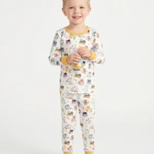 Funny Cat Love Scientist Bamboo Two Piece Long Sleeve Pajama Set