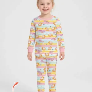 Custom Dumpling Birthday Girl Bamboo Two Piece Long Sleeve Pajama Set