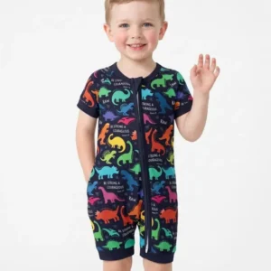 Be Strong and Courageous Dinosaur Christian Bamboo Shorty Zippy