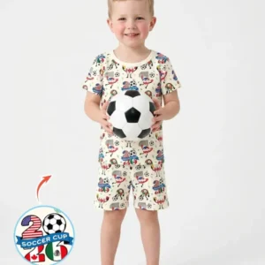 Soccer Squad 2026 Bamboo Two Piece Short Sleeve Shorts Pajama Set