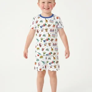Soccer Cup Host Cities 2026 Bamboo Two Piece Short Sleeve Shorts Pajama Set