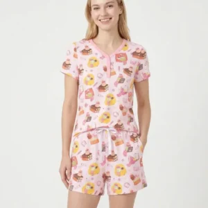 Little Book Worm Family Matching Bamboo Women Short Sleeve Short Pajama Set