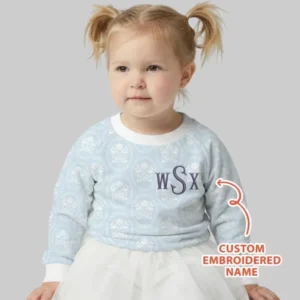 Personalized Floral Embroidered Baby Bamboo Crewneck Sweatshirt