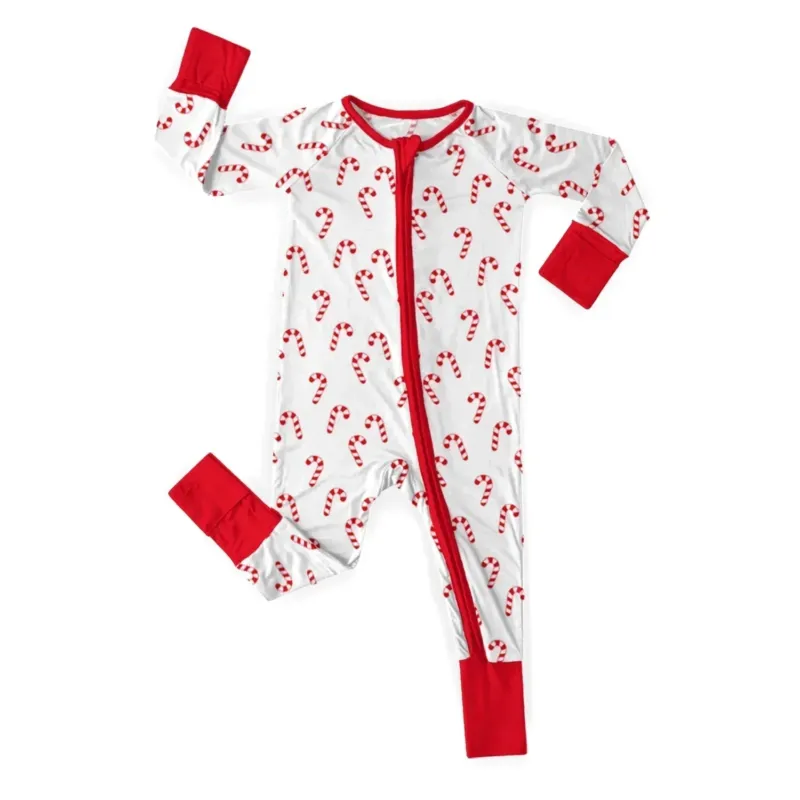 Best-Selling Christmas Convertible Zippered Rompers , Best-Selling Christmas Convertible Zippered Rompers - Christmas Candy / Newborn