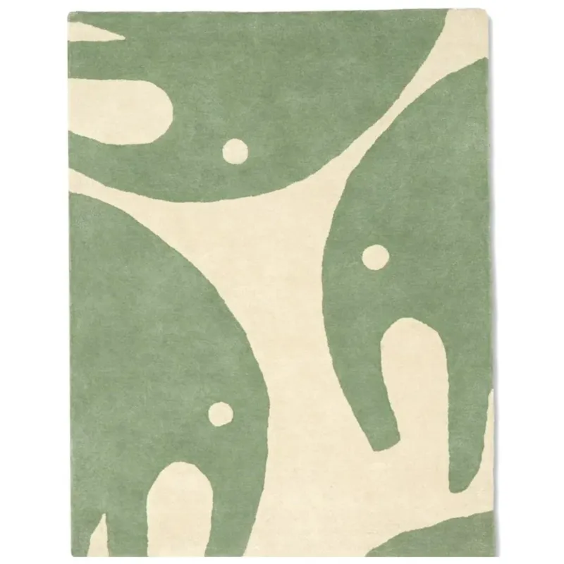BLEUU - STUDIO - Tapis Enfant Elephant Vert 100 x 130 Cm