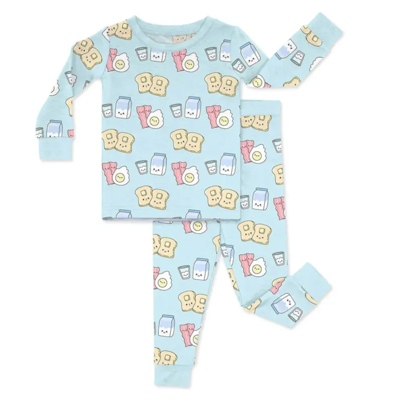 Blue Breakfast Buddies Two Piece Pajama Set , Blue Breakfast Buddies Two Piece Pajama Set - 12-18M