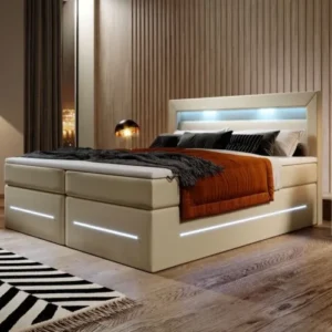 Boxspringbett Sevilla mit LED und Stauraum - Luxusbetten24