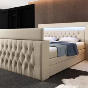Boxspringbett Sonino mit TV Lift, RGB und Stauraum - Luxusbetten24