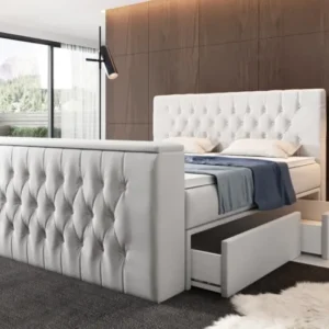 Boxspringbett Vulnero mit TV Lift und Stauraum (2 Schubladen) - Luxusbetten24