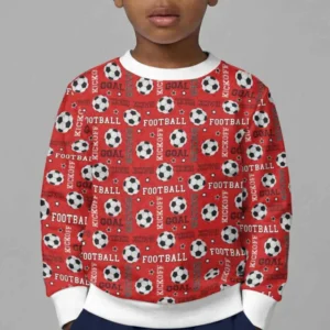 Red Soccer Ball Bamboo Crewneck Sweatshirt