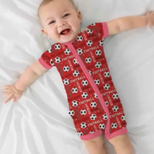 Red Soccer Ball Bamboo Shorty Zippy