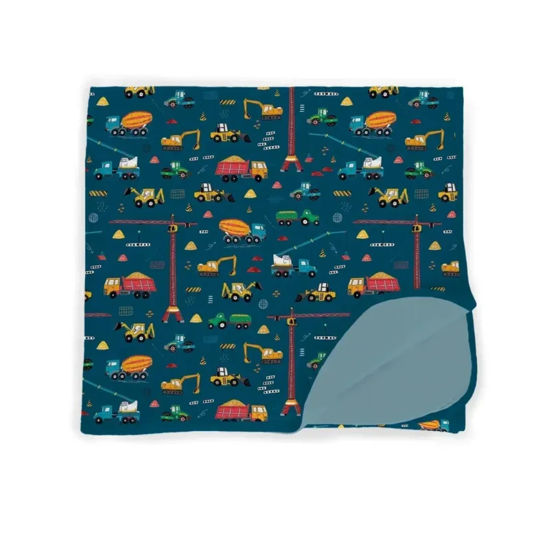 Dark Slate Gray Construction Toddler Blanket , Dark Slate Gray Construction Toddler Blanket - Default Title