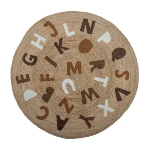 Kinder-Teppich „Letter“ – Naturfarbener Juteteppich