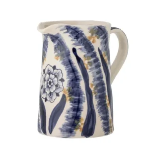 Vase "BlueFlower" - blaue Steingut Vase