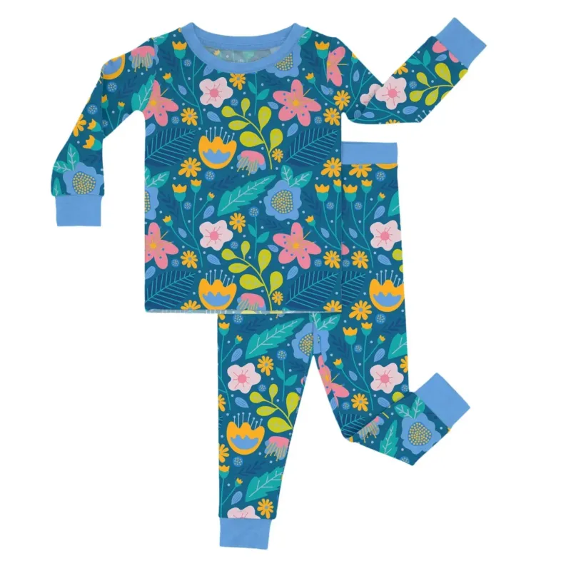 Folk Floral Two-Piece Pajama Set , Folk Floral Two-Piece Pajama Set - 12-18M