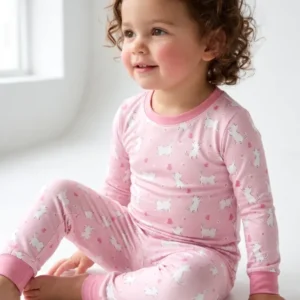 Sweet Kitten Hearts Bamboo Two Piece Long Sleeve Pajama Set