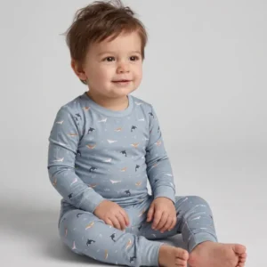 Narwhal Drift Bamboo Two Piece Long Sleeve Pajama Set