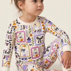Witchy Goose Halloween Gallery Bamboo Two Piece Long Sleeve Pajama Set