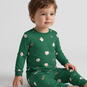 Little Sheep Meadow Bamboo Two Piece Long Sleeve Pajama Set