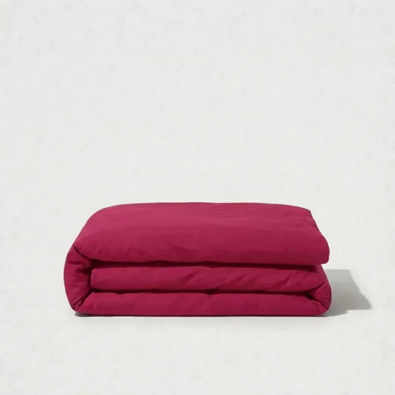 Housse de couette en percale de coton unie, élégante et respirante, finition mate et texture lisse, confection européenne durable