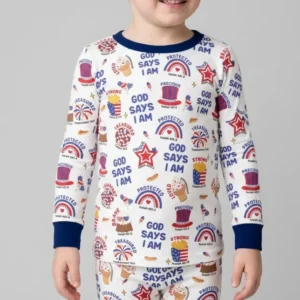 God Says I Am - America 250th Anniversary Bamboo Two Piece Long Sleeve Pajama Set